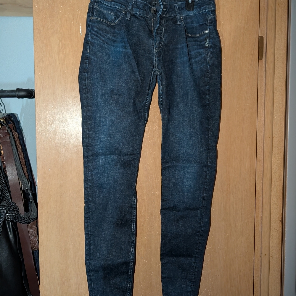 Women's Silver Dark Blue Jeans